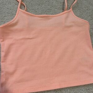 American Eagle Outfitters Coral Ribbed Tank Top